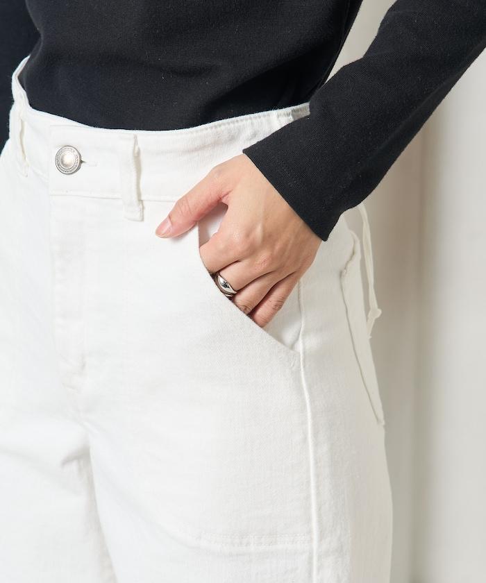 LISA LACE UP WIDE DENIM 繫帶闊腿牛仔褲