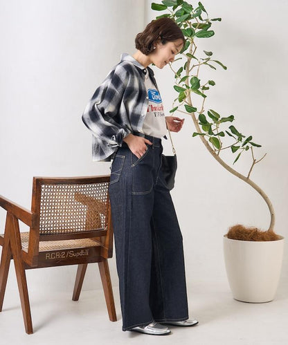 LISA LACE UP WIDE DENIM 繫帶闊腿牛仔褲