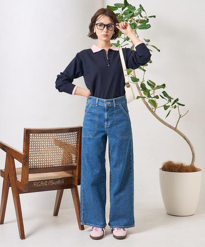 LISA LACE UP WIDE DENIM 繫帶闊腿牛仔褲