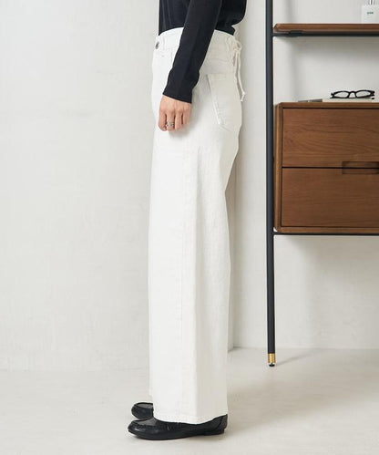 LISA LACE UP WIDE DENIM 繫帶闊腿牛仔褲