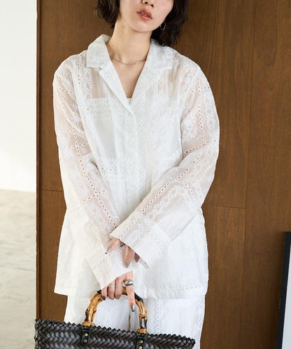 拼接風全刺繡 可成套搭配 襯衫夾克