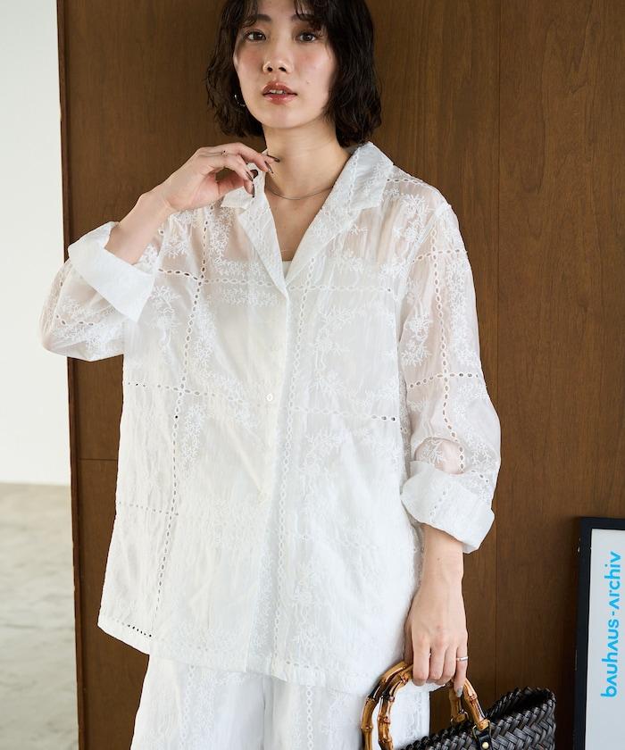 拼接風全刺繡 可成套搭配 襯衫夾克