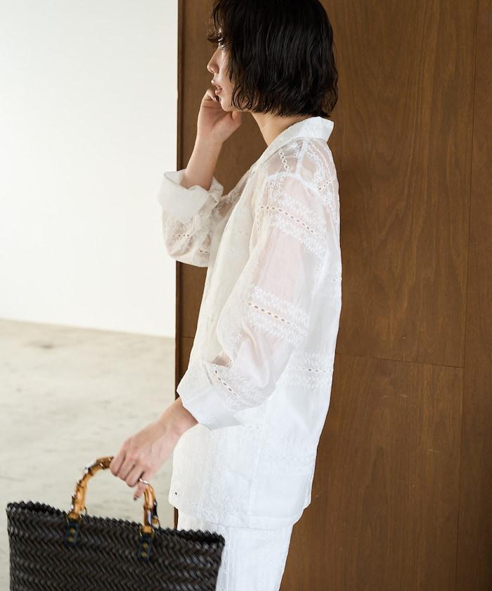 拼接風全刺繡 可成套搭配 襯衫夾克