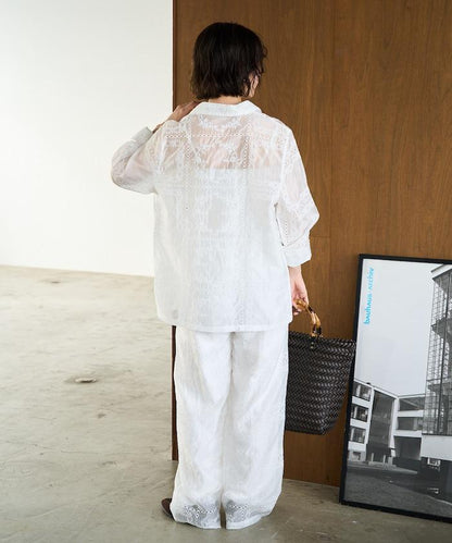 拼接風全刺繡 可成套搭配 襯衫夾克