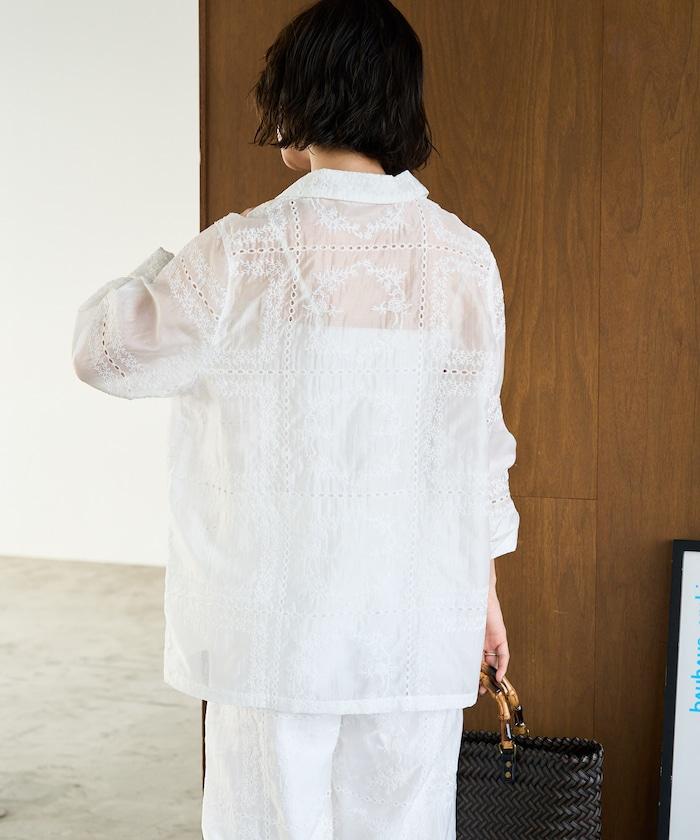 拼接風全刺繡 可成套搭配 襯衫夾克