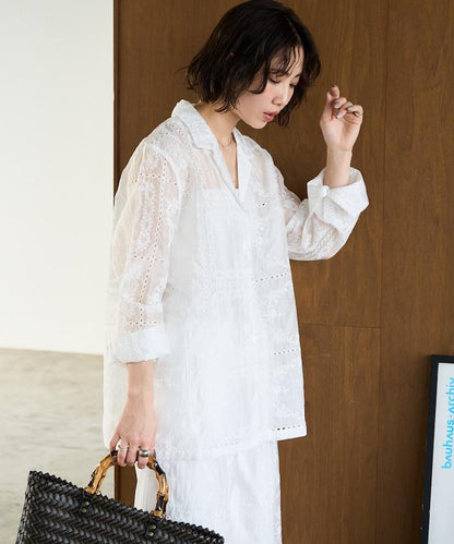 拼接風全刺繡 可成套搭配 襯衫夾克