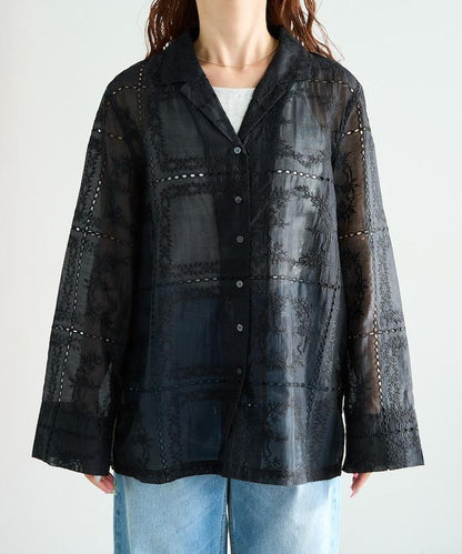 拼接風全刺繡 可成套搭配 襯衫夾克