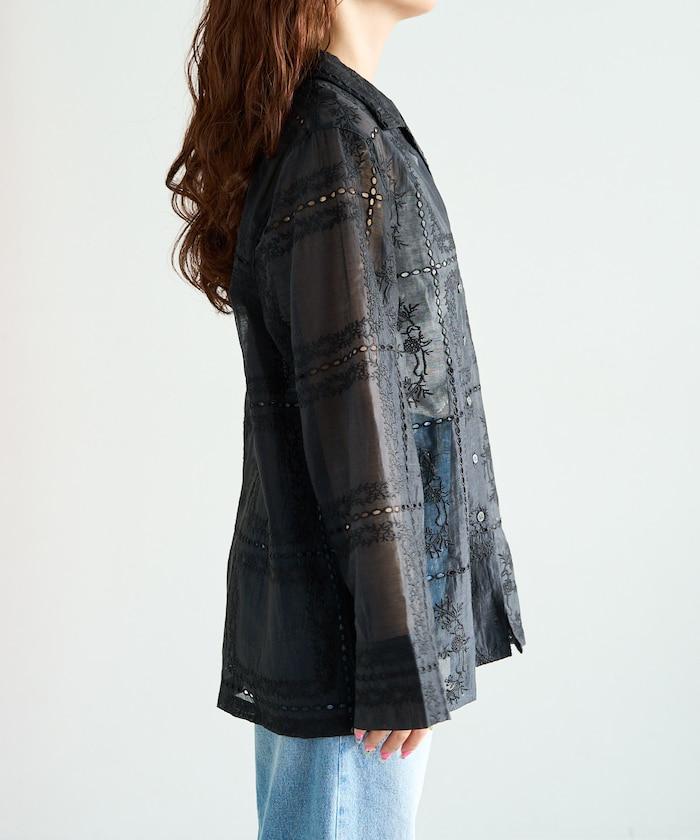 拼接風全刺繡 可成套搭配 襯衫夾克