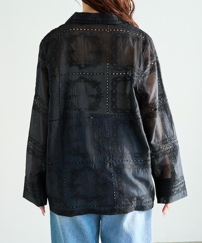 拼接風全刺繡 可成套搭配 襯衫夾克