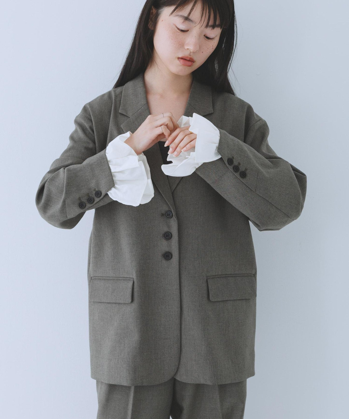 荷葉邊袖 西裝外套