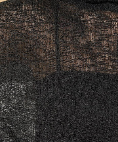 透膚華夫格 連帽 長袖T恤