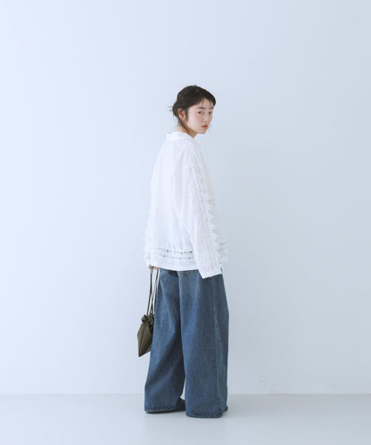 復古風 蕾絲裝飾 襯衫
