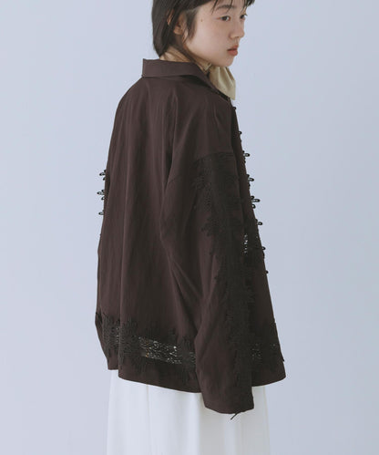 復古風 蕾絲裝飾 襯衫