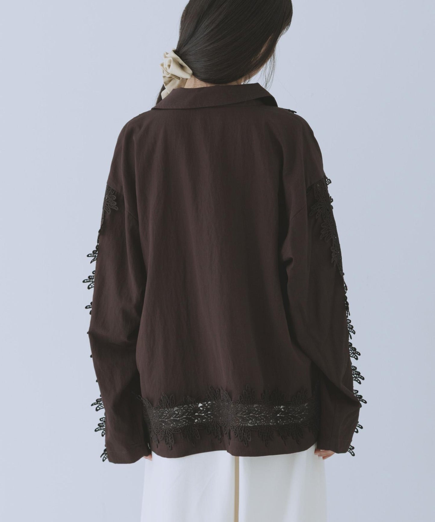 復古風 蕾絲裝飾 襯衫