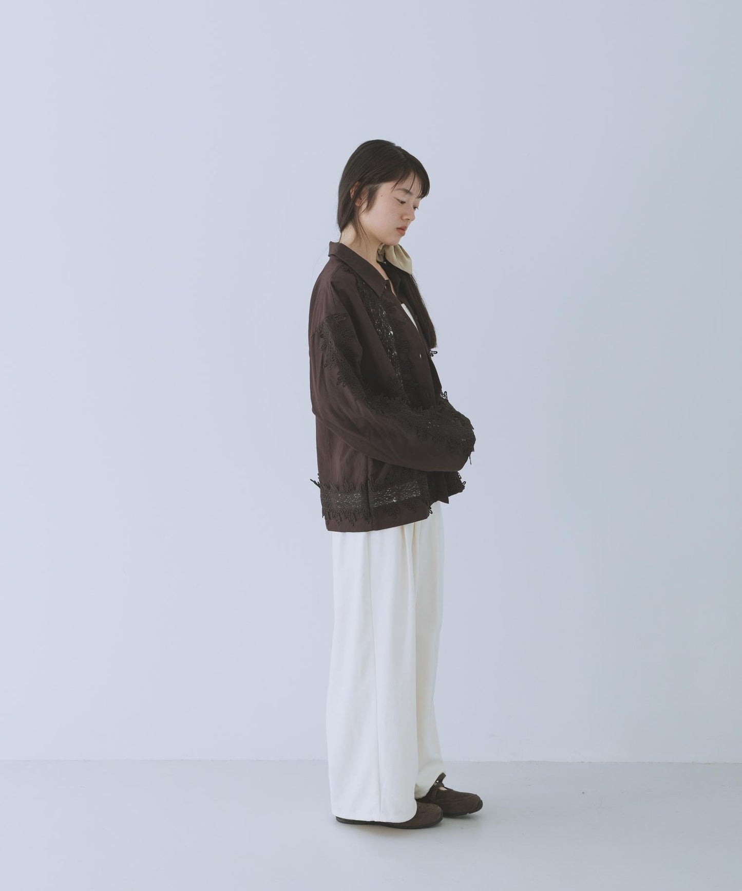 復古風 蕾絲裝飾 襯衫