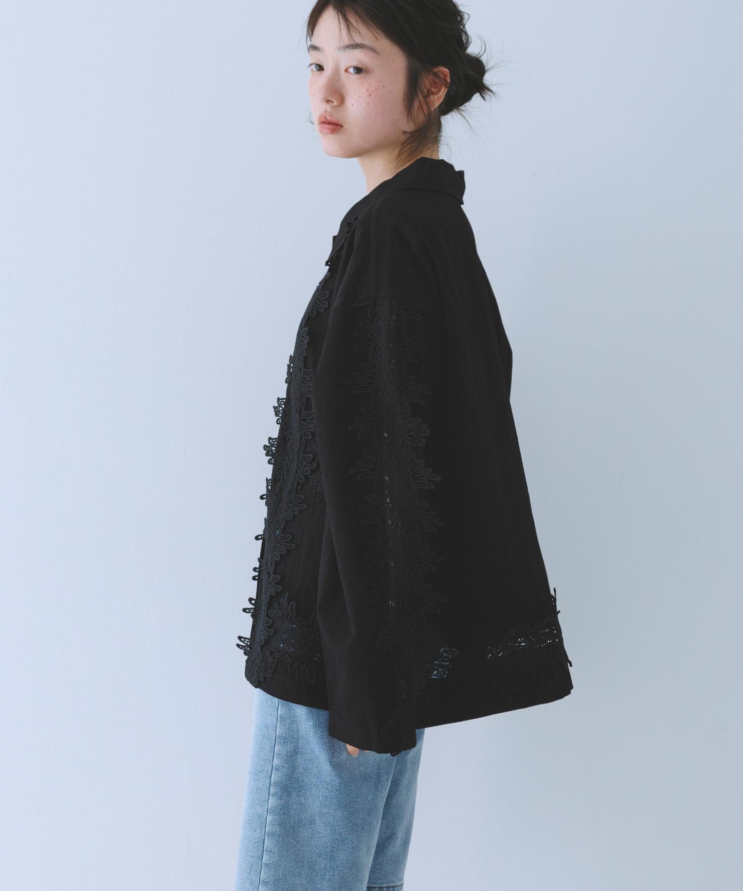 復古風 蕾絲裝飾 襯衫