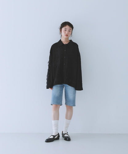 復古風 蕾絲裝飾 襯衫