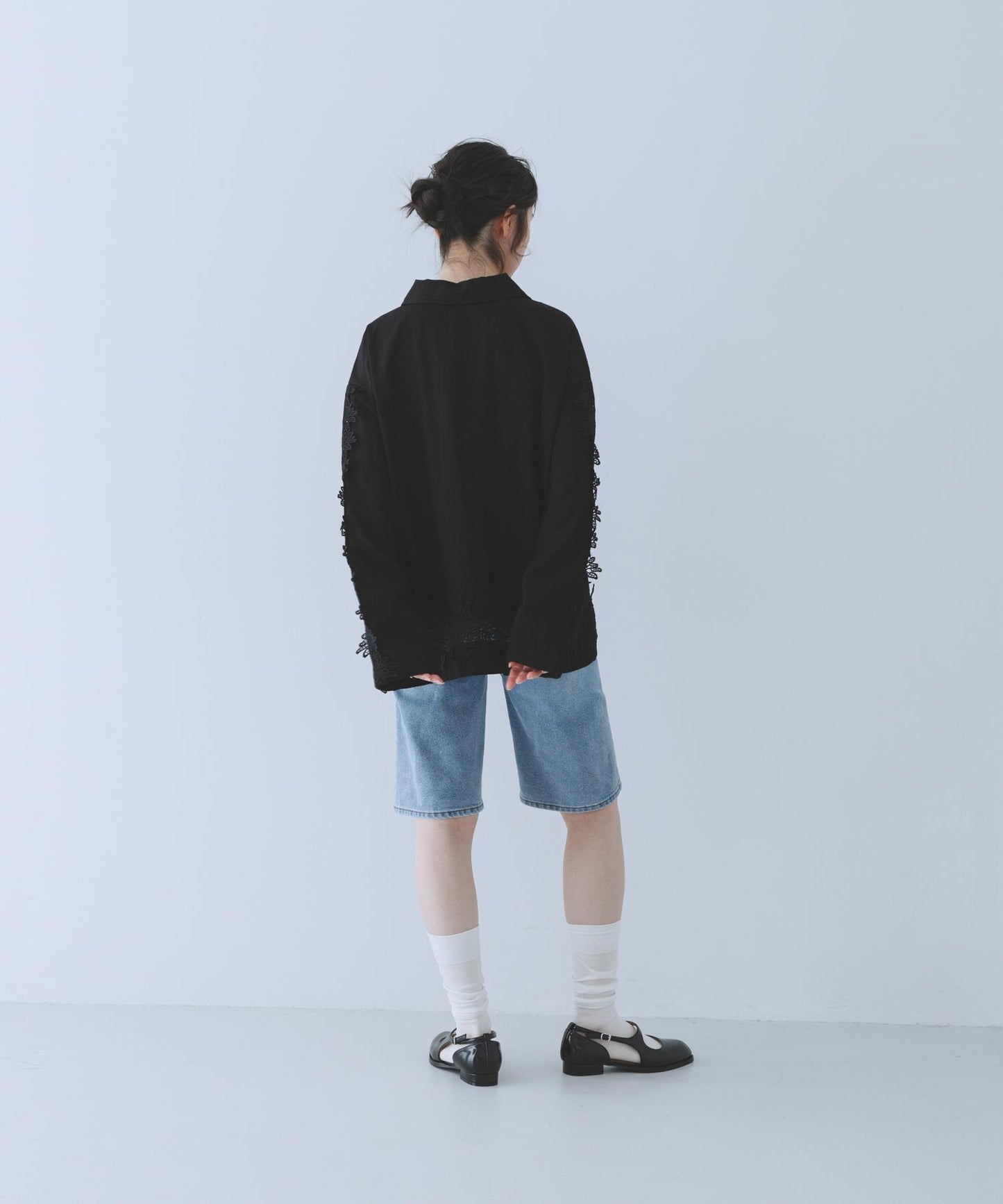 復古風 蕾絲裝飾 襯衫