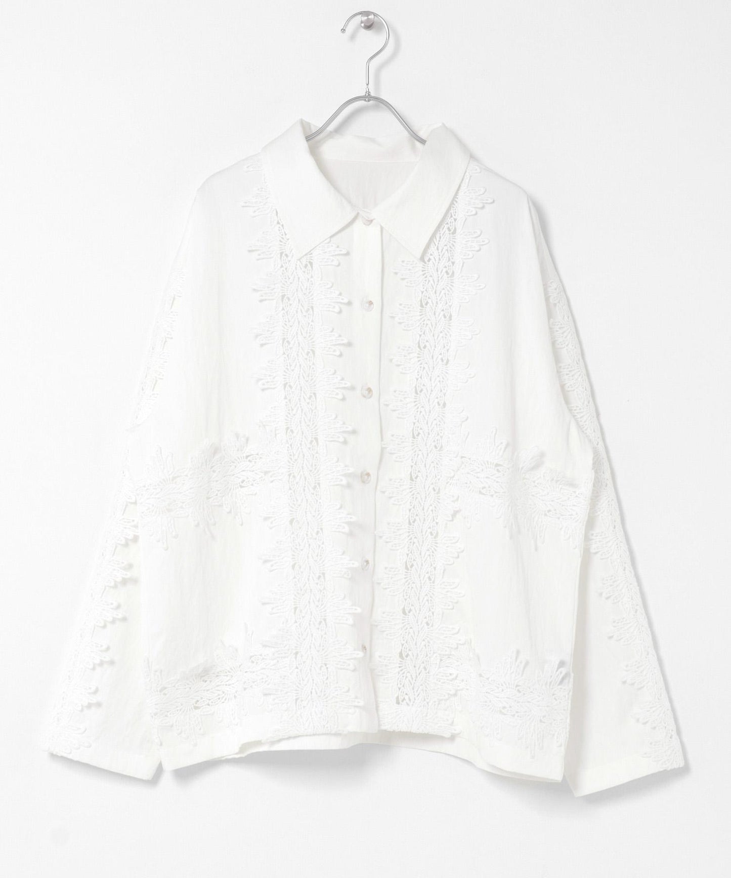 復古風 蕾絲裝飾 襯衫