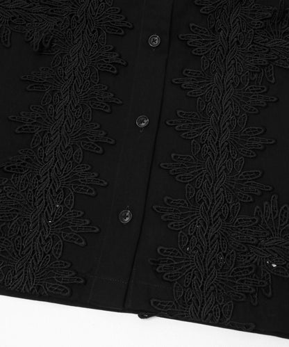 復古風 蕾絲裝飾 襯衫