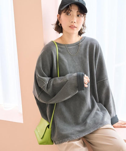 做舊拼色 寬鬆 抓絨 衛衣