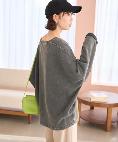 做舊拼色 寬鬆 抓絨 衛衣