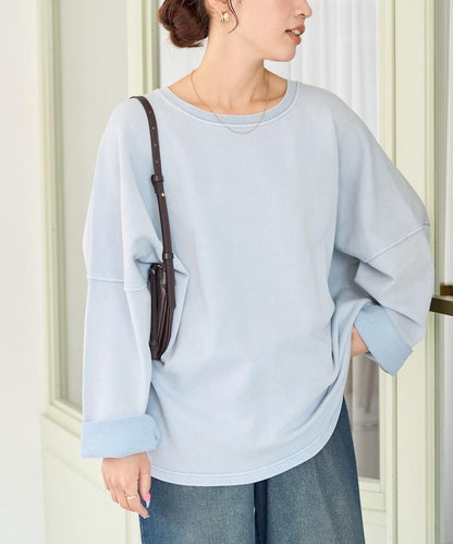 做舊拼色 寬鬆 抓絨 衛衣