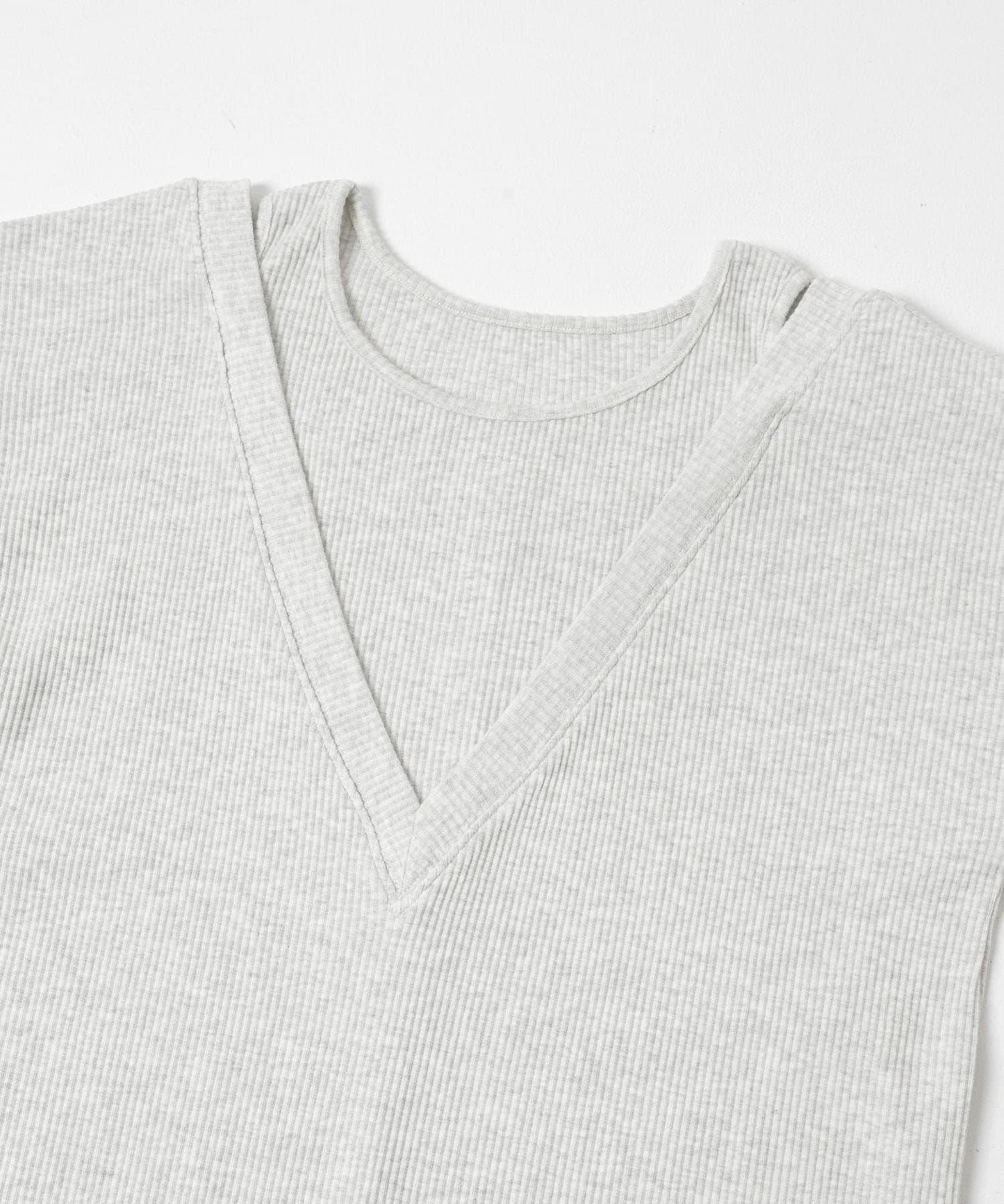 疊領設計 羅紋面料 連衣裙