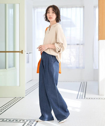 開領Polo領 長袖 針織套頭衫