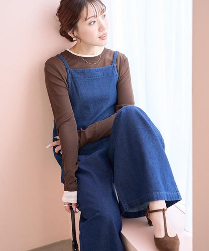 繫帶設計 牛仔面料 揹帶褲