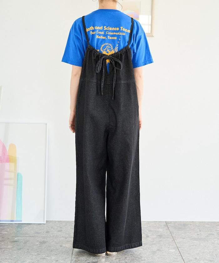 繫帶設計 牛仔面料 揹帶褲