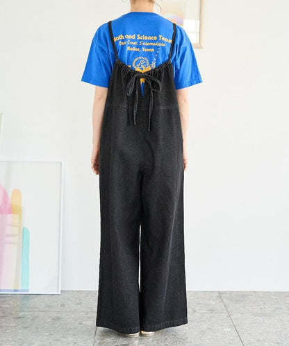 繫帶設計 牛仔面料 揹帶褲