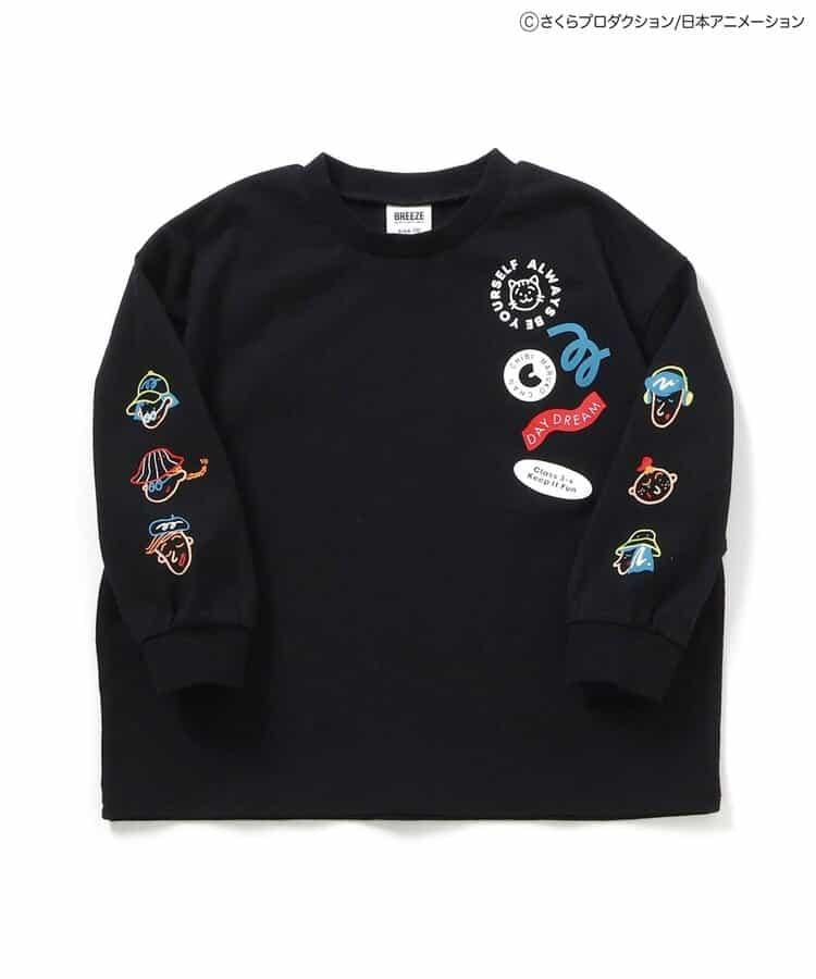 ちびまる子ちゃん（櫻桃小丸子） 聯名系列 袖部圖案長袖T恤