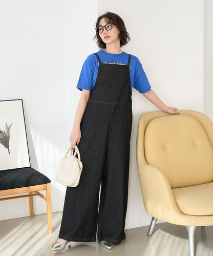 繫帶設計 牛仔面料 揹帶褲