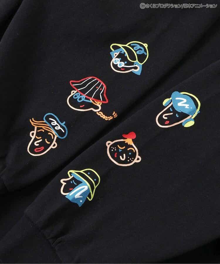 ちびまる子ちゃん（櫻桃小丸子） 聯名系列 袖部圖案長袖T恤