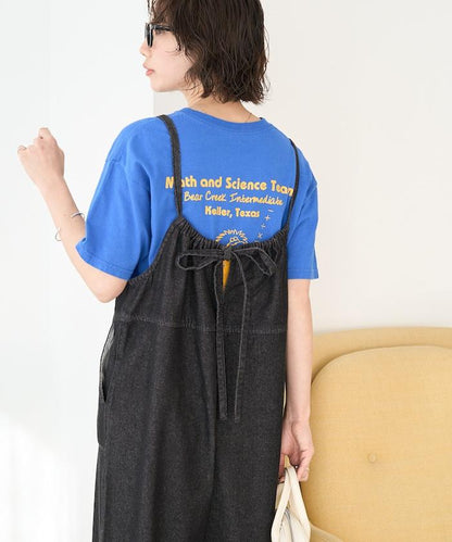 繫帶設計 牛仔面料 揹帶褲