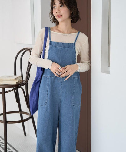 繫帶設計 牛仔面料 揹帶褲