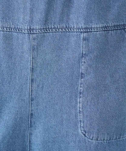 繫帶設計 牛仔面料 揹帶褲