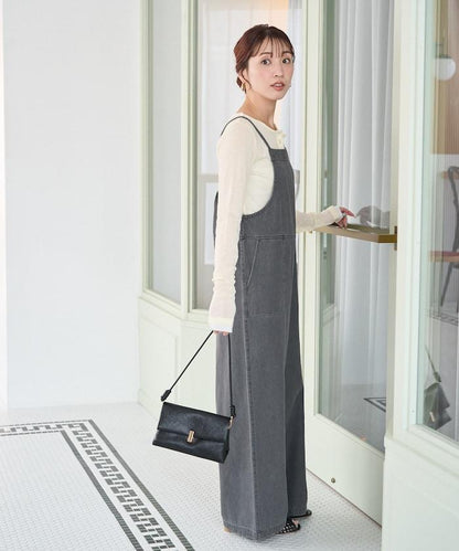 繫帶設計 牛仔面料 揹帶褲