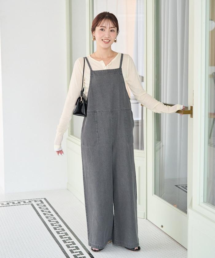 繫帶設計 牛仔面料 揹帶褲