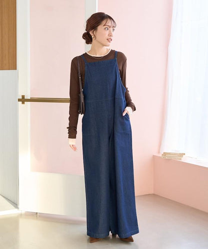 繫帶設計 牛仔面料 揹帶褲