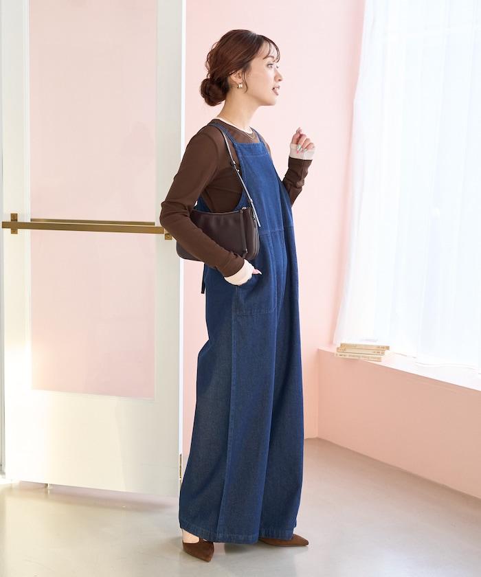 繫帶設計 牛仔面料 揹帶褲