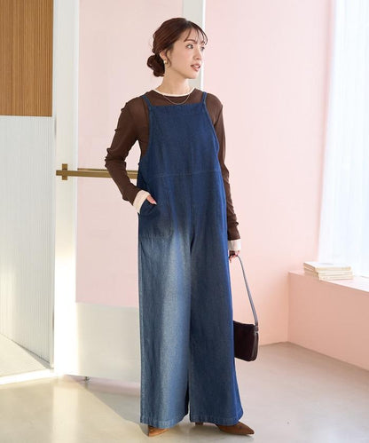 繫帶設計 牛仔面料 揹帶褲