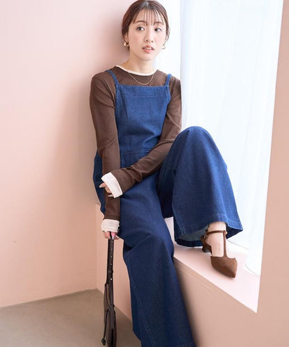 繫帶設計 牛仔面料 揹帶褲