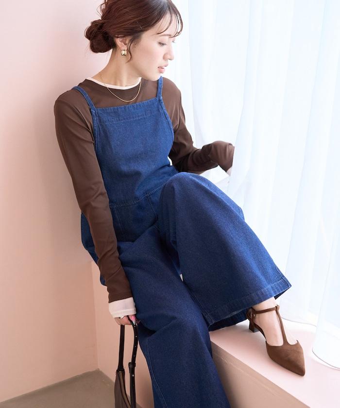 繫帶設計 牛仔面料 揹帶褲