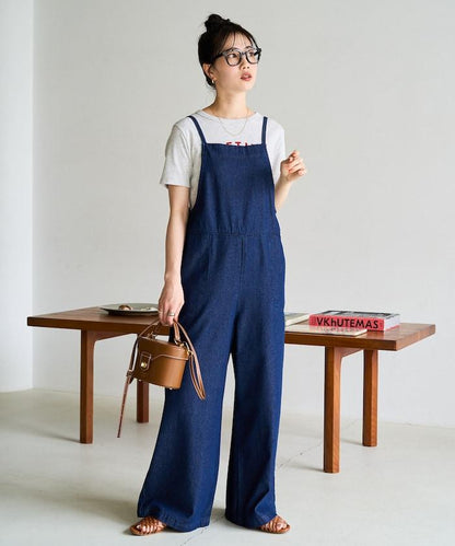 繫帶設計 牛仔面料 揹帶褲