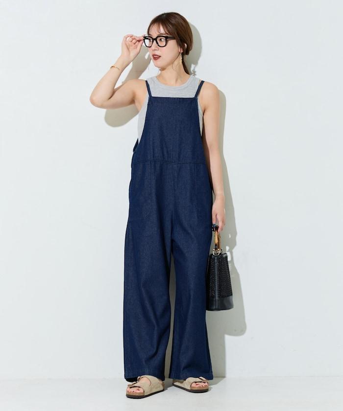 繫帶設計 牛仔面料 揹帶褲