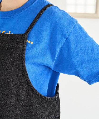 繫帶設計 牛仔面料 揹帶褲