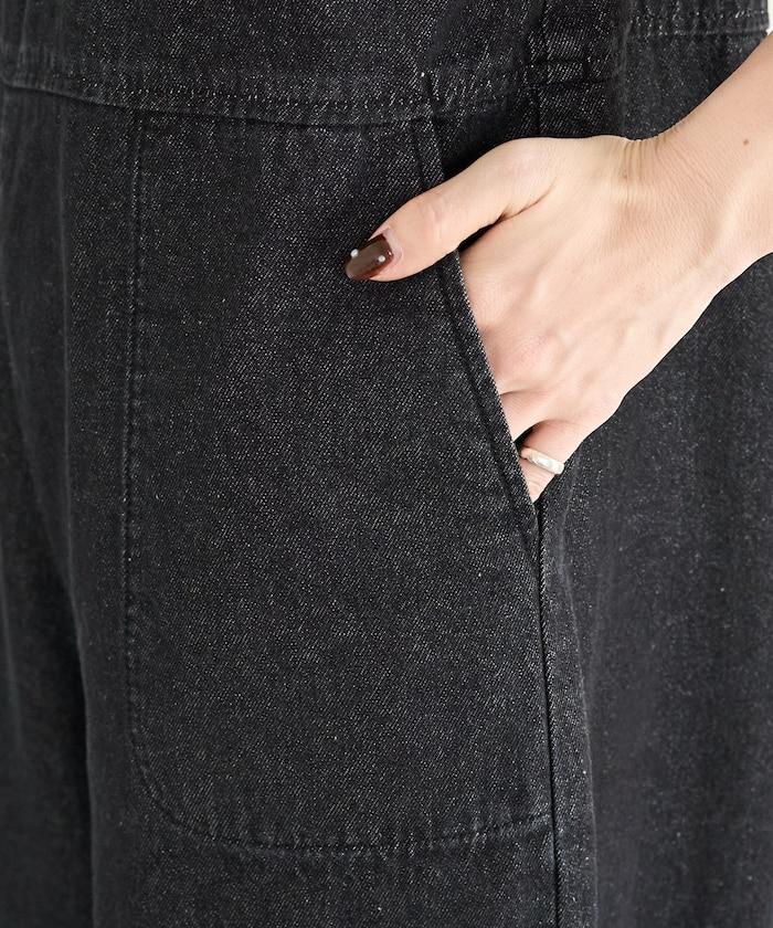 繫帶設計 牛仔面料 揹帶褲