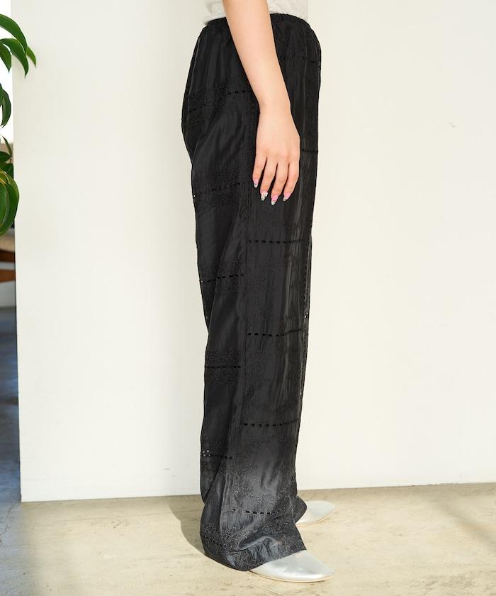 拼接風滿版刺繡 寬鬆 可成套搭配 褲子